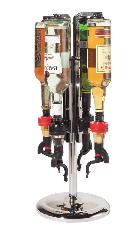 4 bottle liquor dispenser|4 bottle revolving liquor dispenser.